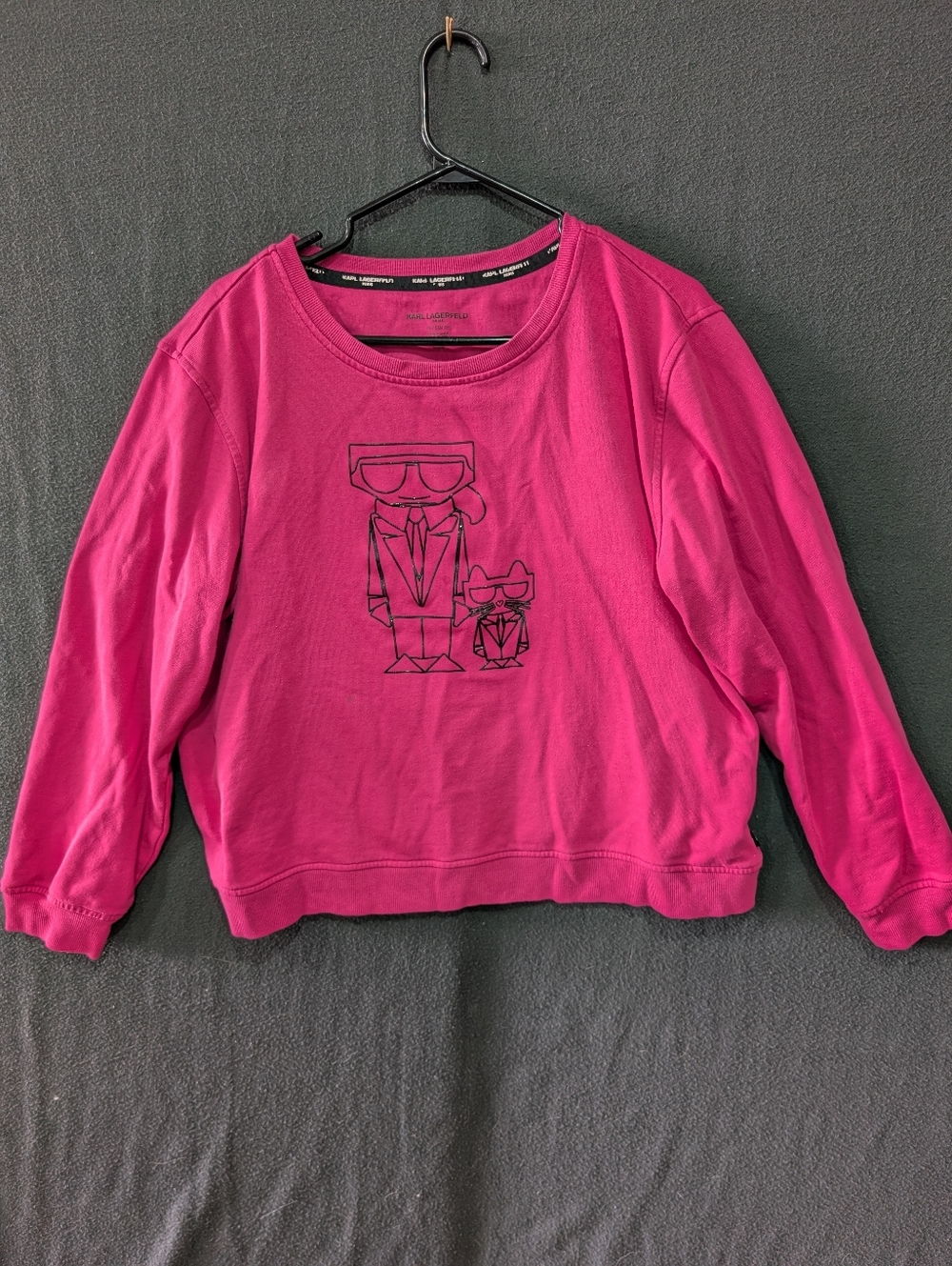Karl Lagerfeld Ikonik Pink Crewneck Sweatshirt - Women's Size XL